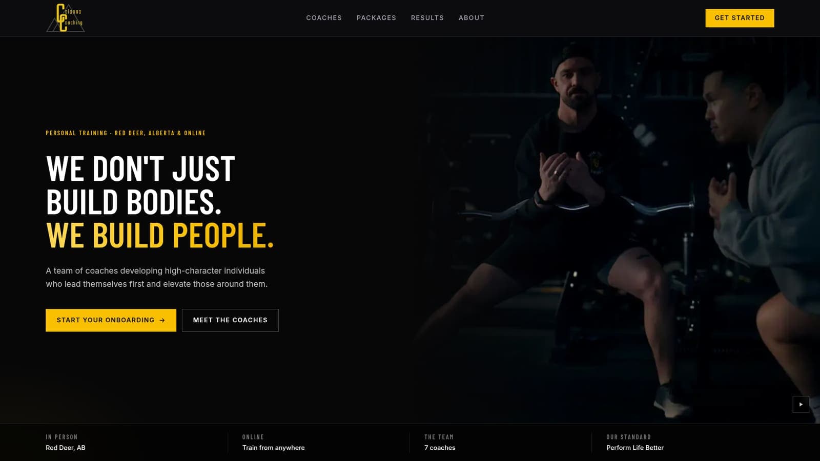 Colonna Coaching home page on a desktop screen