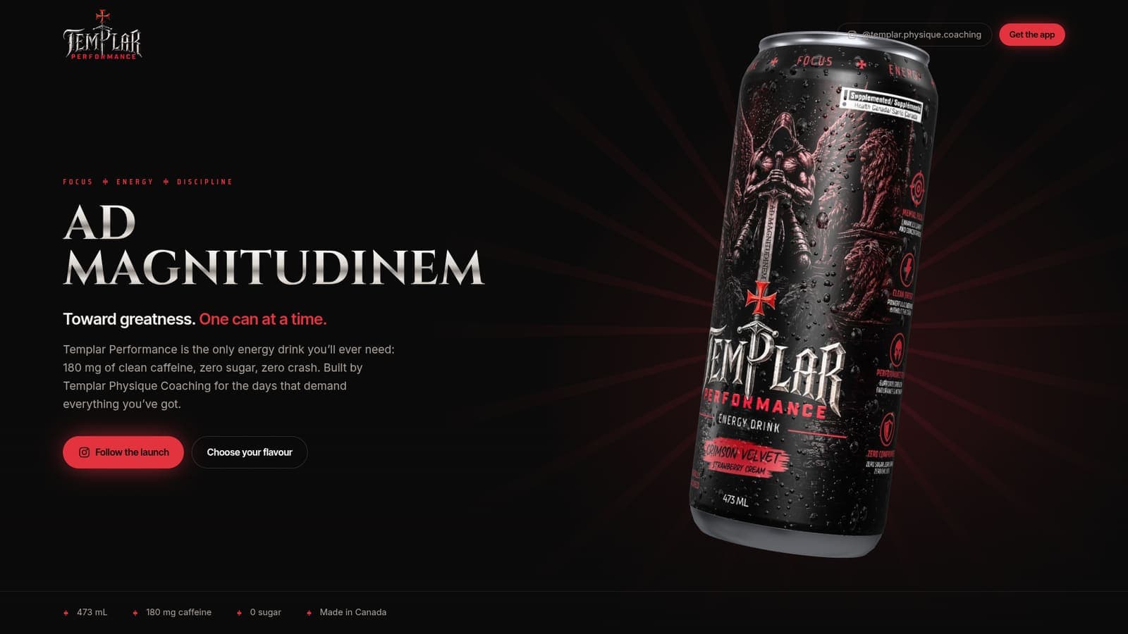Templar Performance home page on a desktop screen